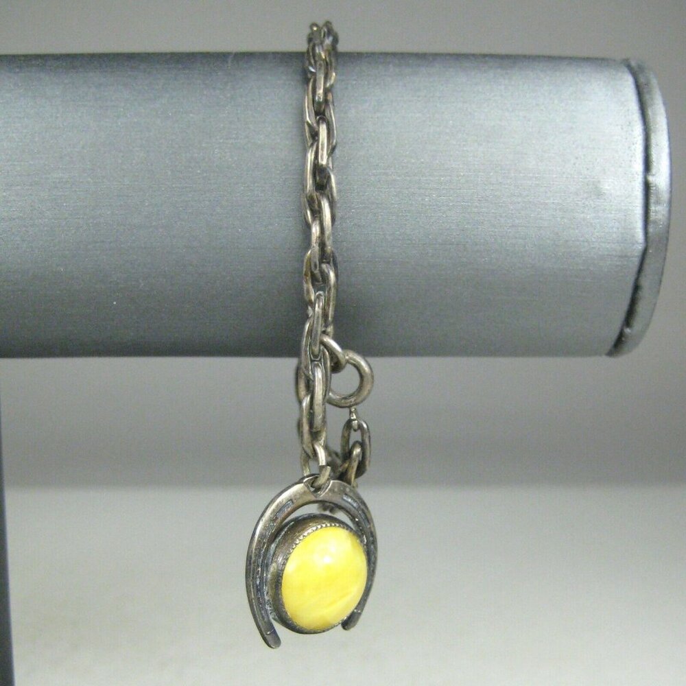 Eye of Horus Egyptian Revival Charm Bracelet Sterling Silver Solid 925 Unsigned